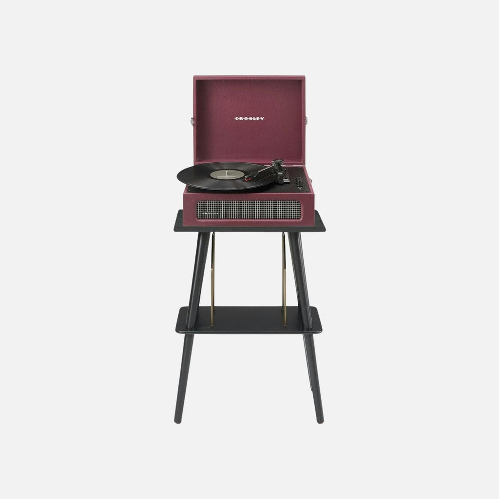 Crosley Voyager Bluetooth Portable Turntable + Entertainment Stand Bundle  - Burgundy