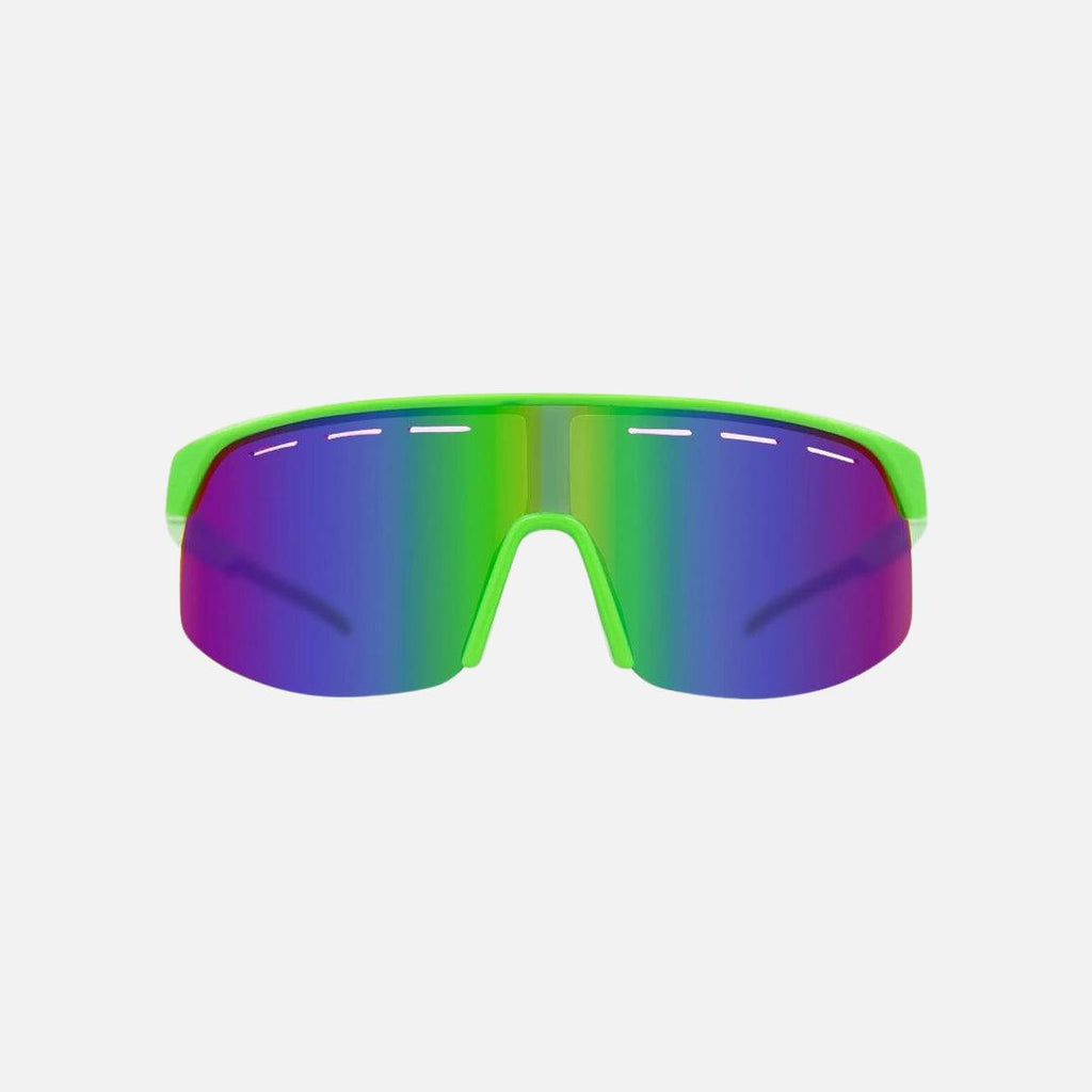 Velocity HD - Gloss Lime frame, Rose Lens with Green/Purple Iridium plus Venting
