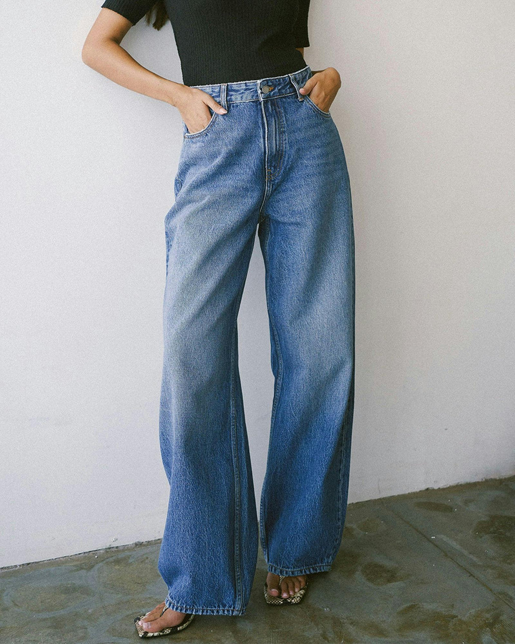 Donna High Relaxed Jeans - Stream Mid Used