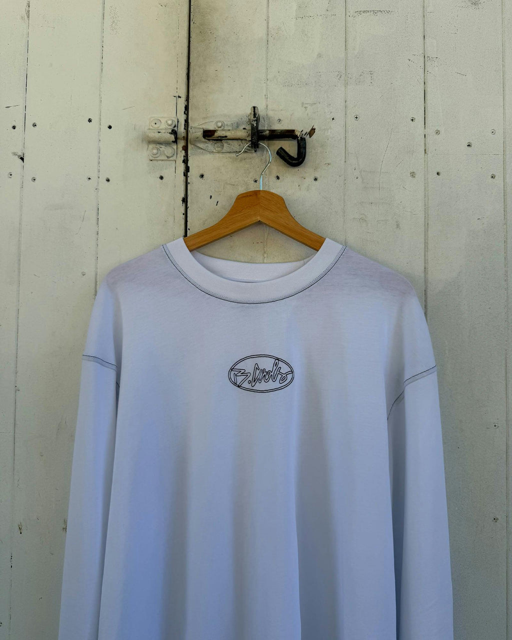 1990 Crop LS T-shirt White
