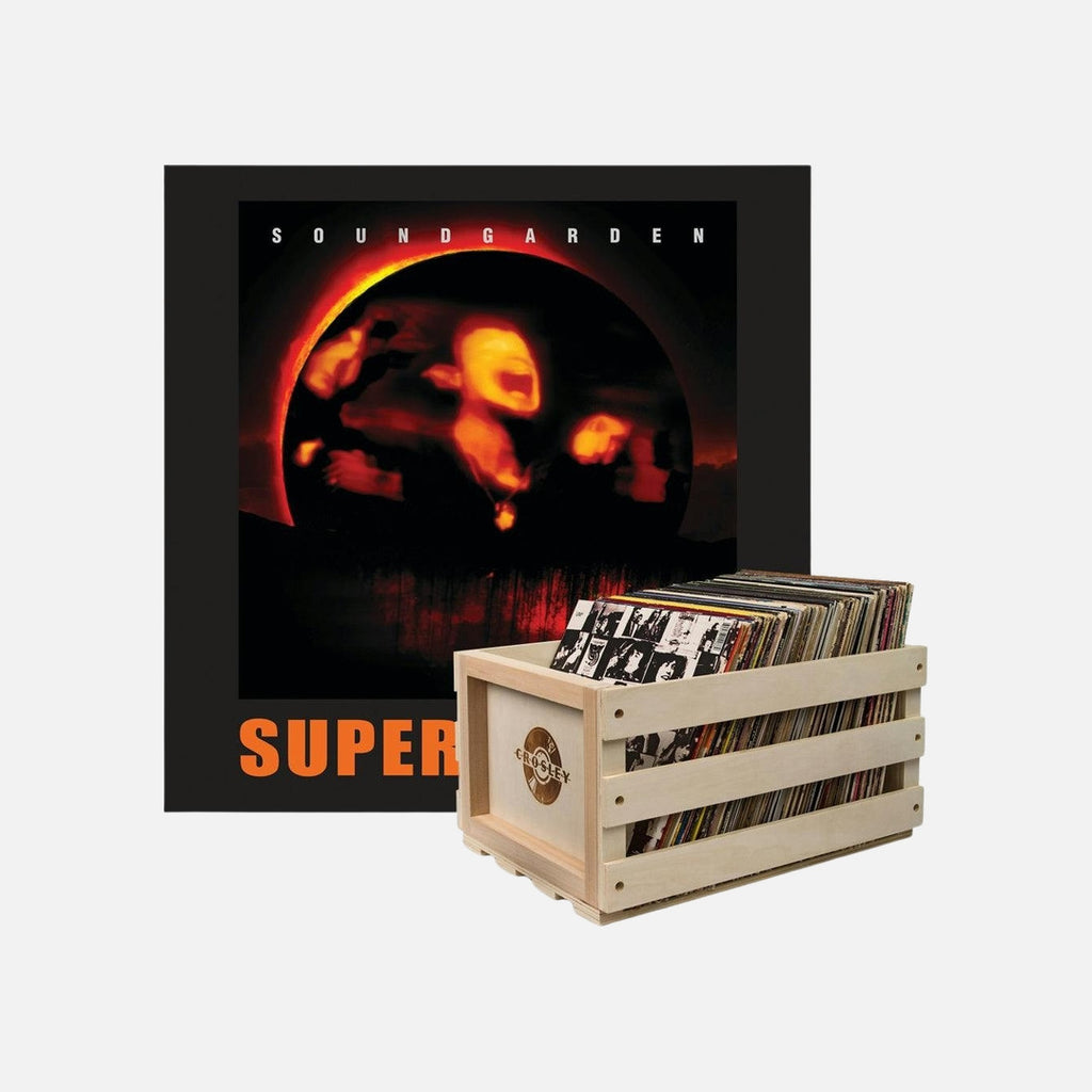 Crosley Record Storage Crate & Soundgarden Superunknown - Double Vinyl Album Bundle