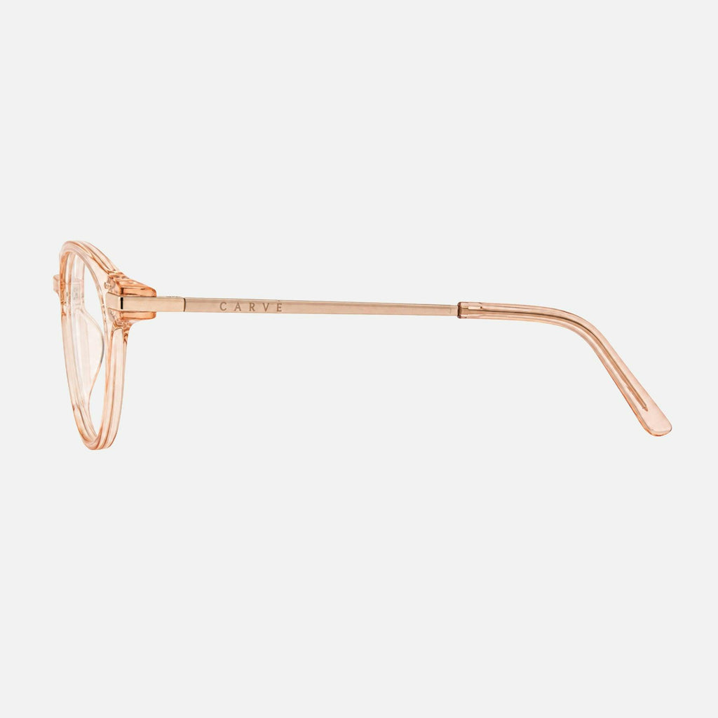 Dahlia - Blue Light Crystal Pink Champagne Frame Glasses