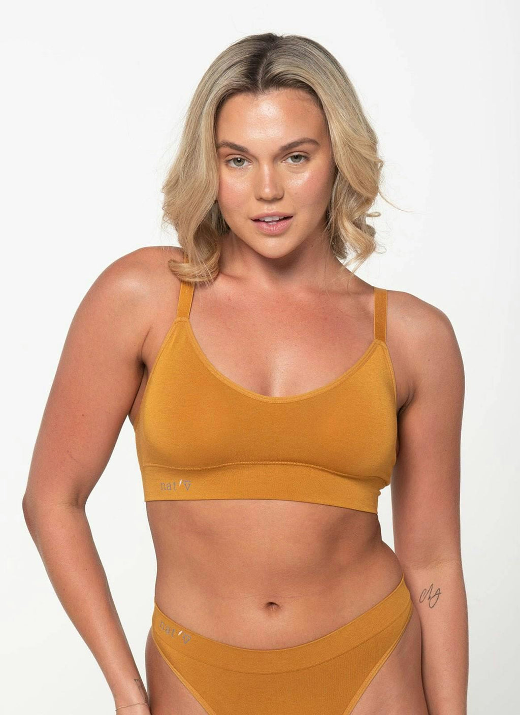 Everyday Crop Modal Wire-Free Bralette - Mustard