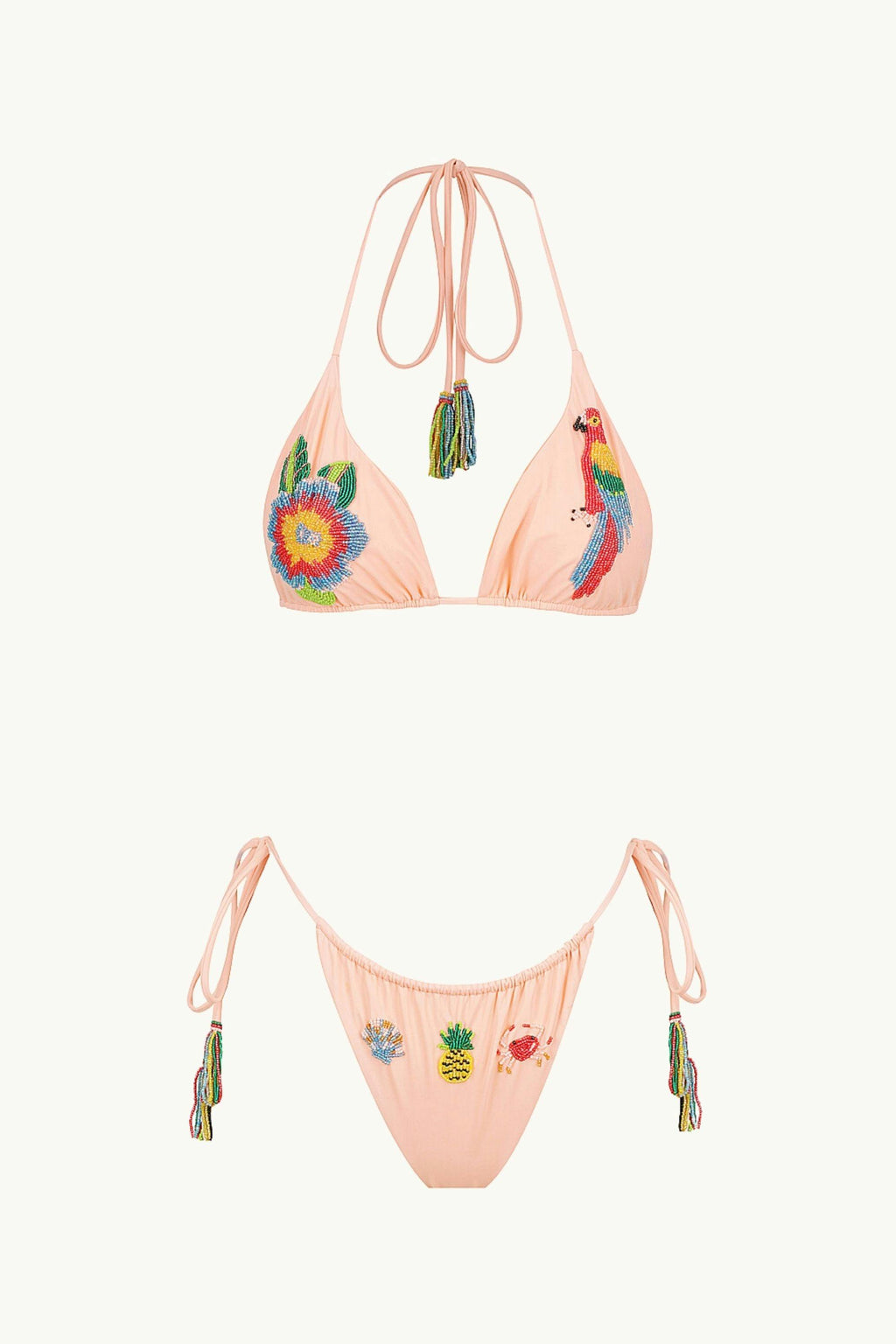 BEADED KINI TOP - BLUE LAGOON