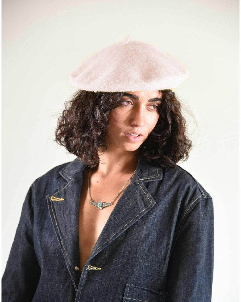 The Belle Beret – Lilac Cream Wool