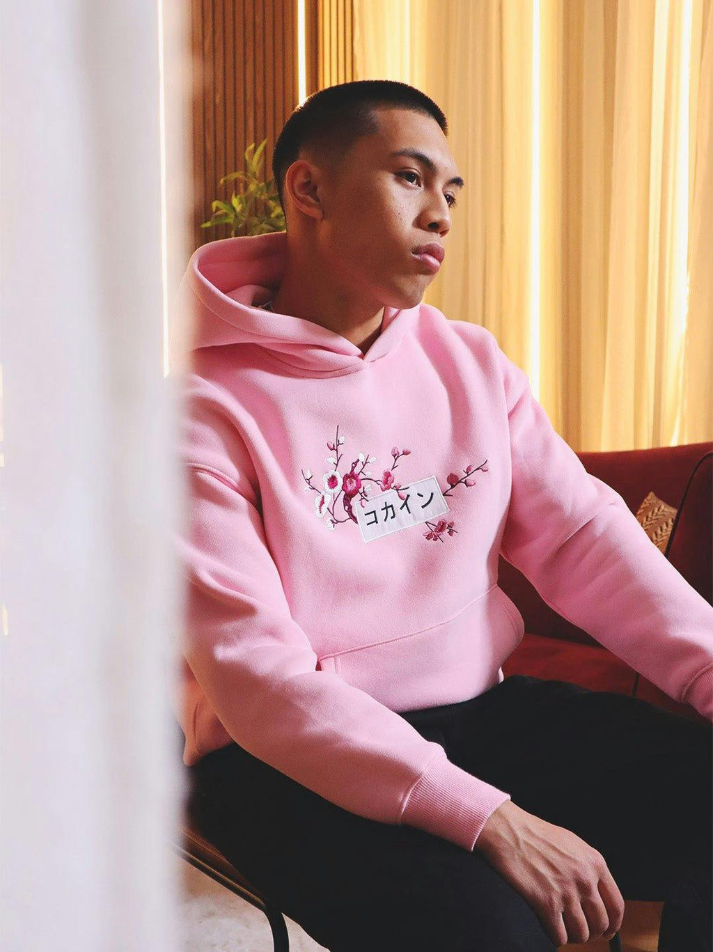 Pink / Red & White Blossom //// Hoodie
