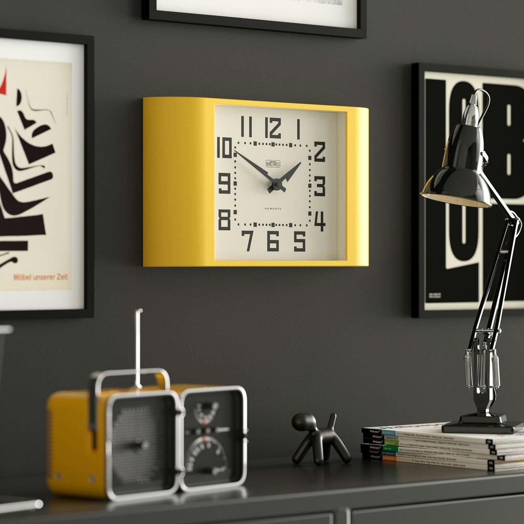 Newgate Metro Wall Clock-Yellow