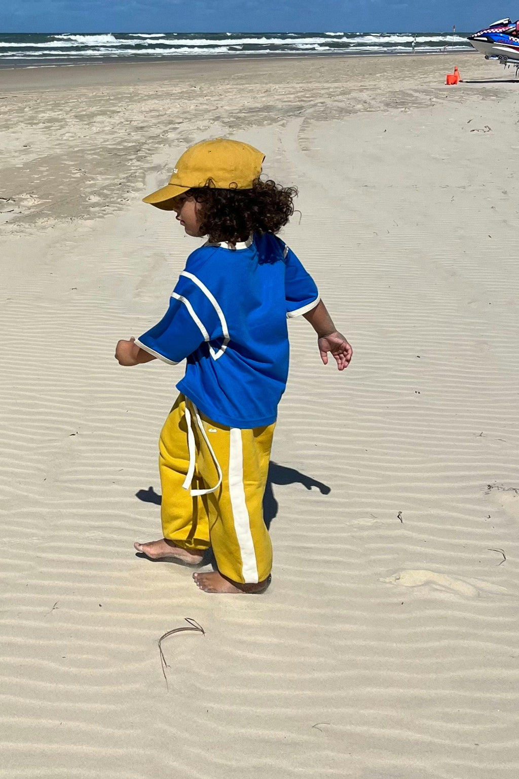 Kids Stacked Retro Sweatpants - Mustard/Butter