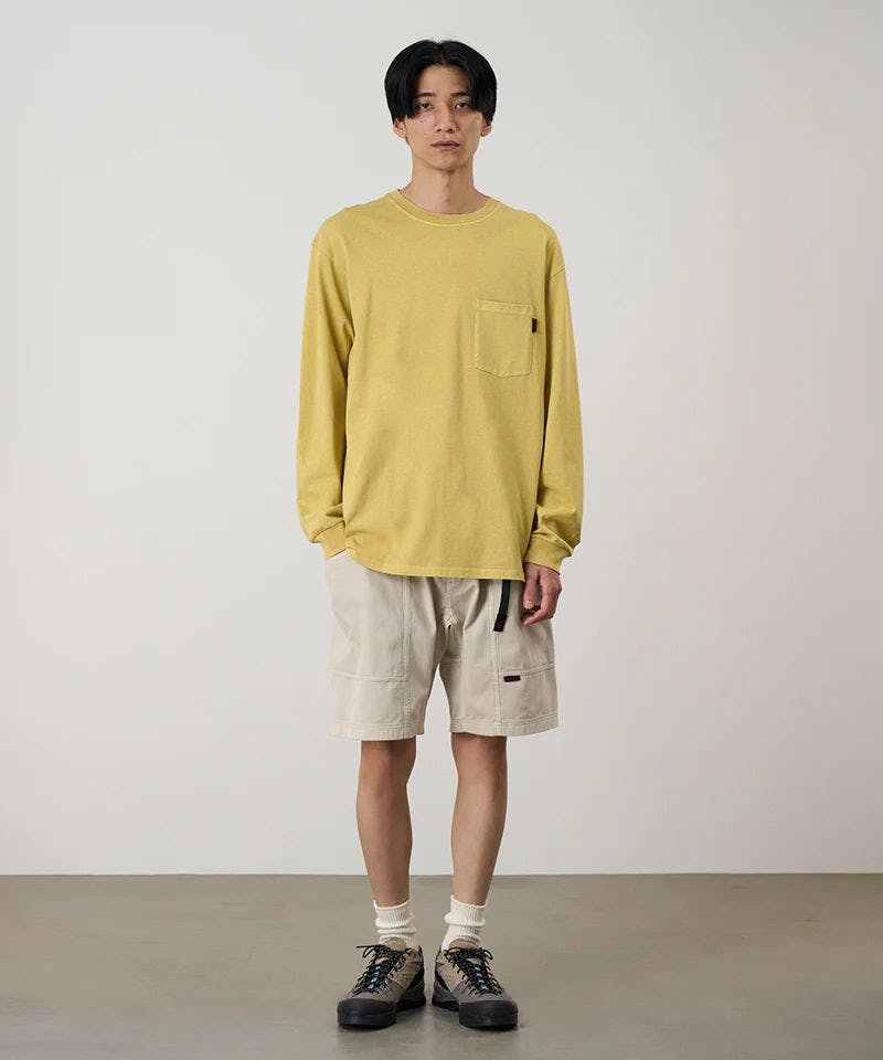 Gramicci L/S Pocket Tee in Sulphur Pigment