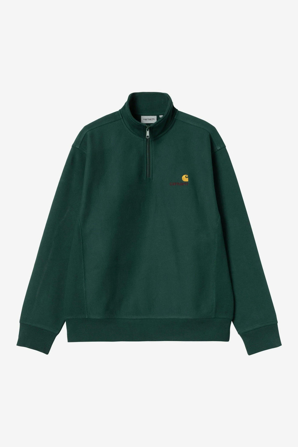 Carhartt WIP Half Zip American Script Sweat in Dark Fir
