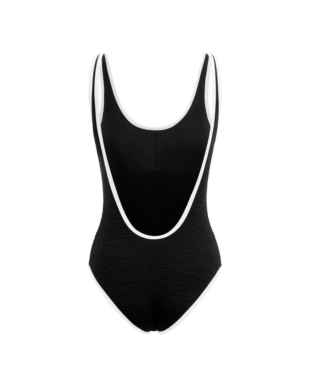 THE BACKLESS DUO ONE PIECE - BLACK/ WHITE CRIMP