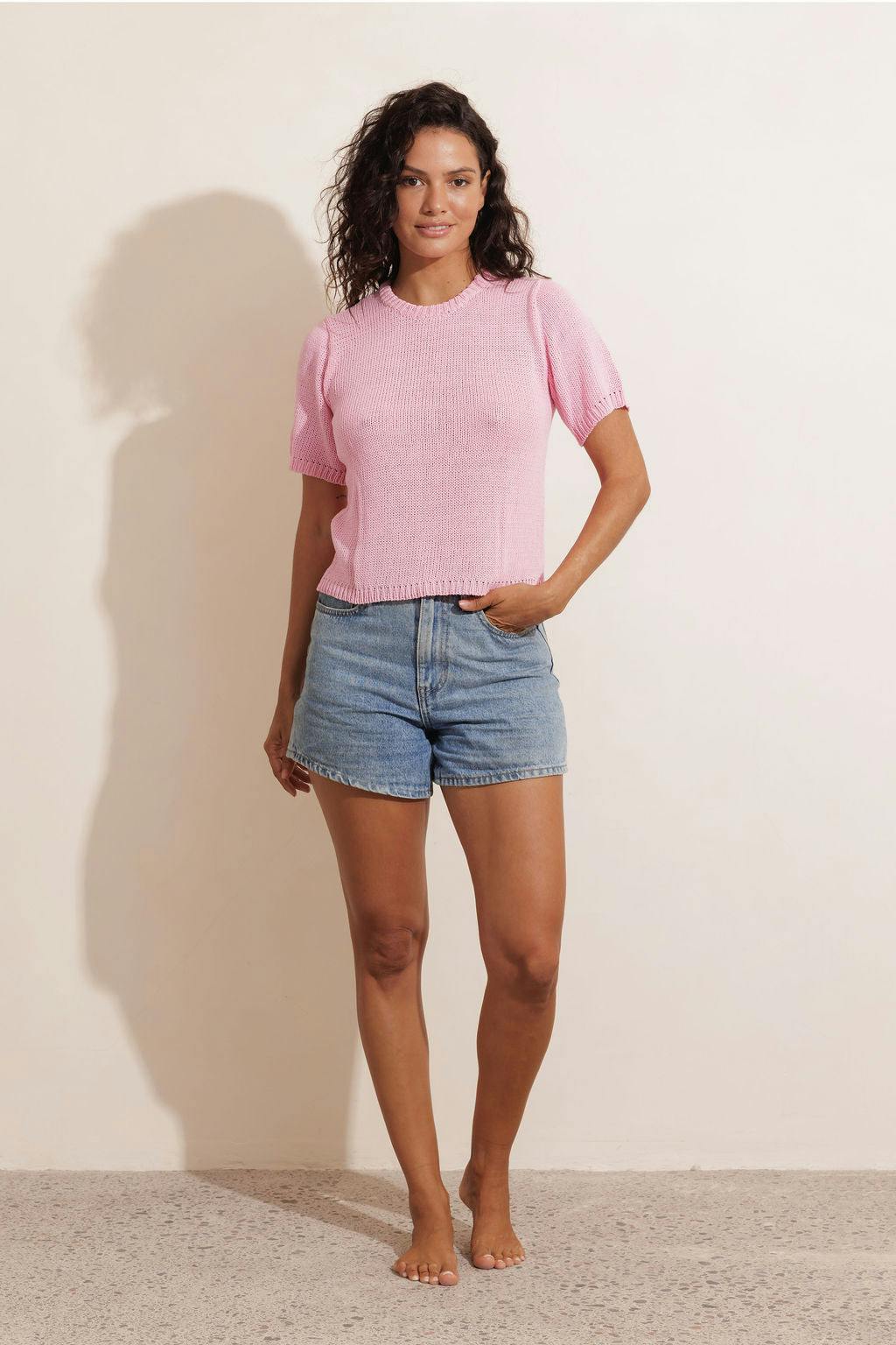 POLO KNIT T-SHIRT - PINK