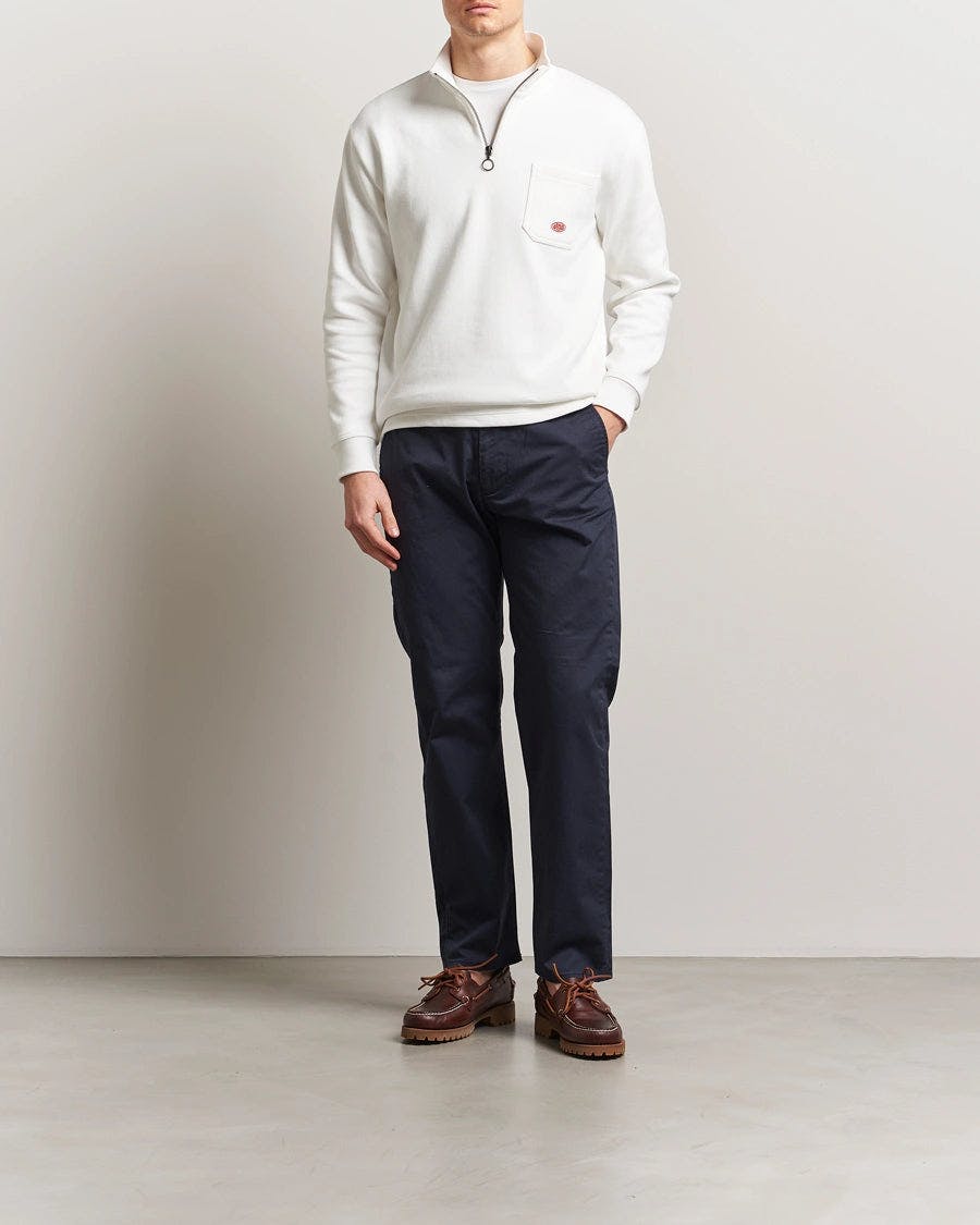 Armor Lux Heritage Cotton Quarter Zip in Milk