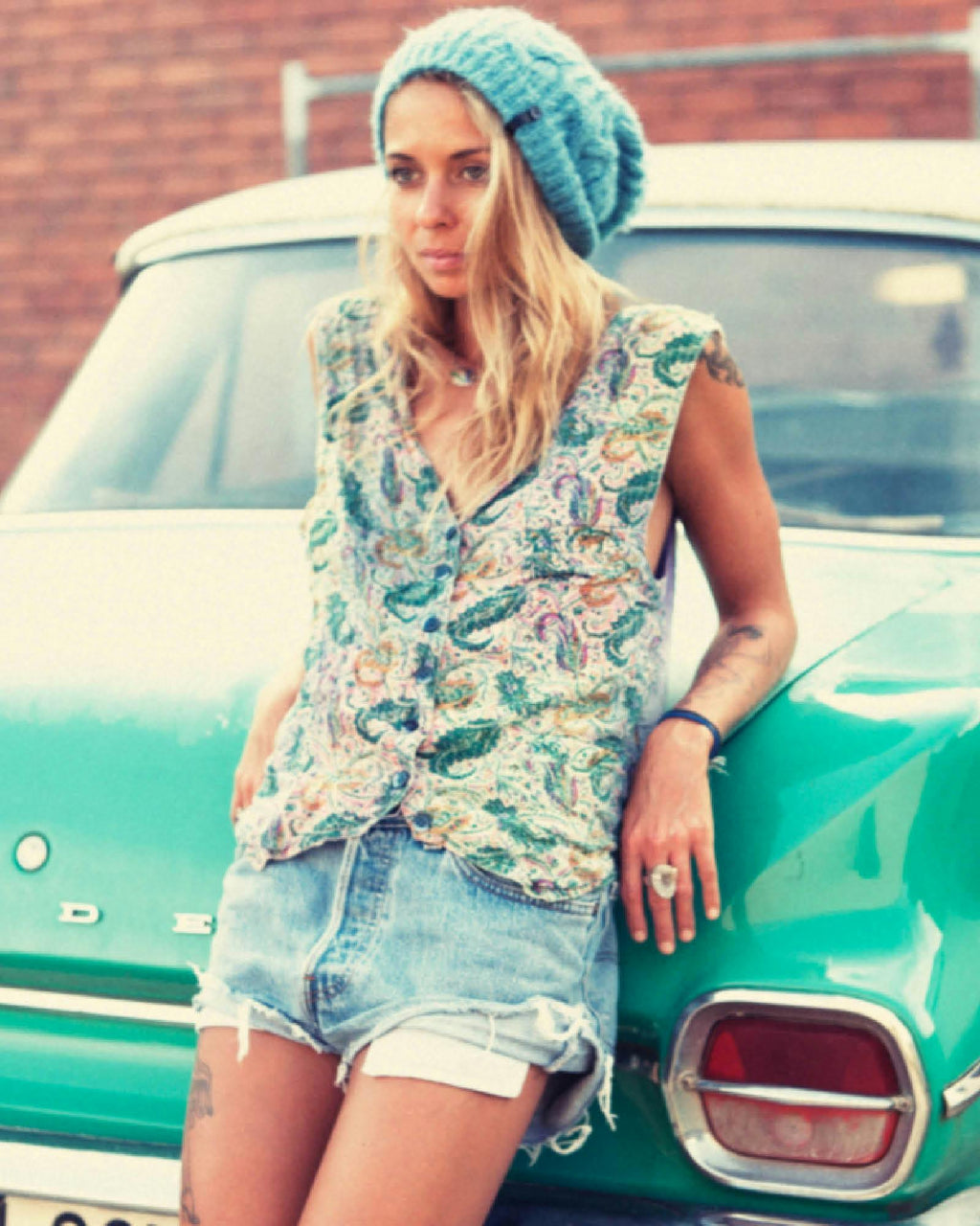 The Consciousness Beanie – Baby Blue Cable Knit
