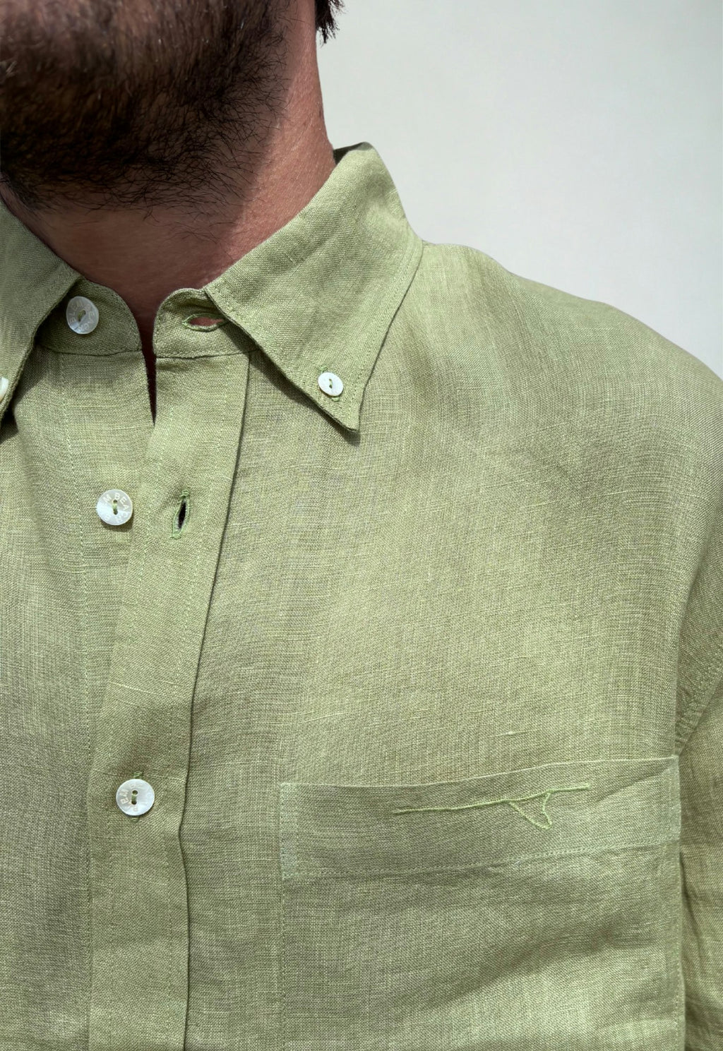 Linen Shirt Sage Green
