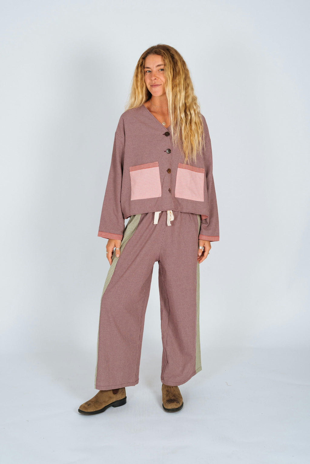 Patchwork Pant in Hounds Tooth Combo