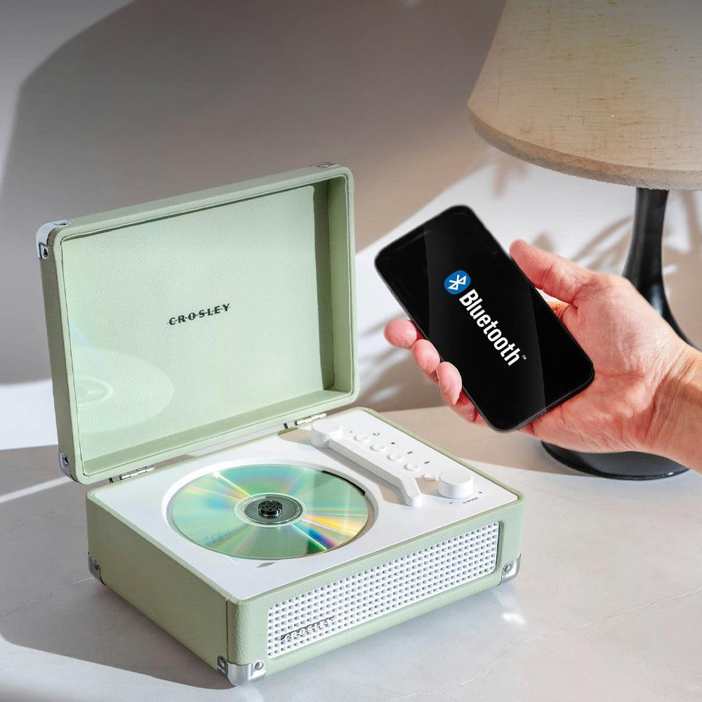 Crosley Cruiser Portable Retro CD Player with Stereo Bluetooth Speakers, FM Radio - Mint