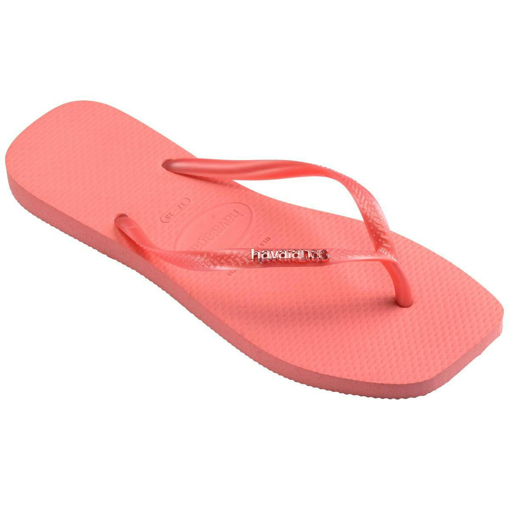 Slim Square Metal Logo Thongs