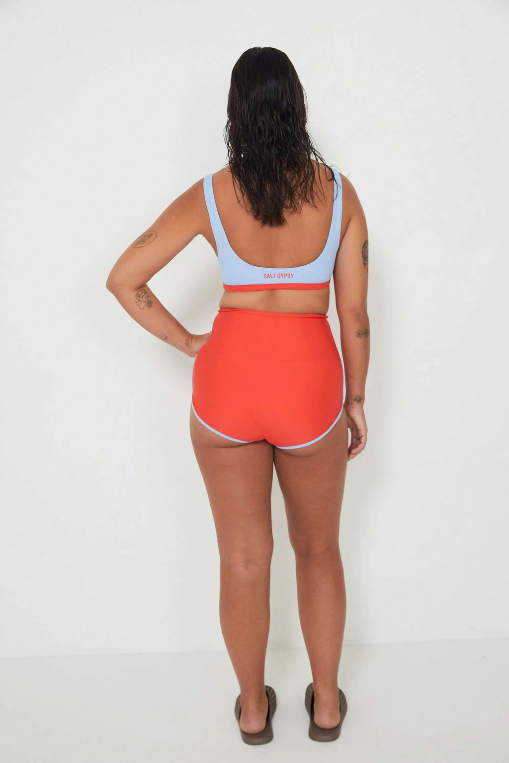 Bralette - Baby Blue + Chilli Red