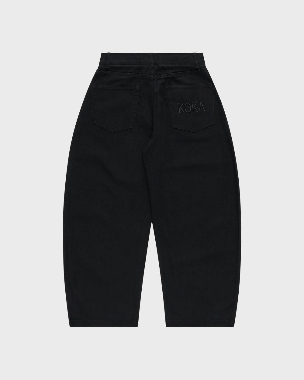 Barrel Leg Pants - Black