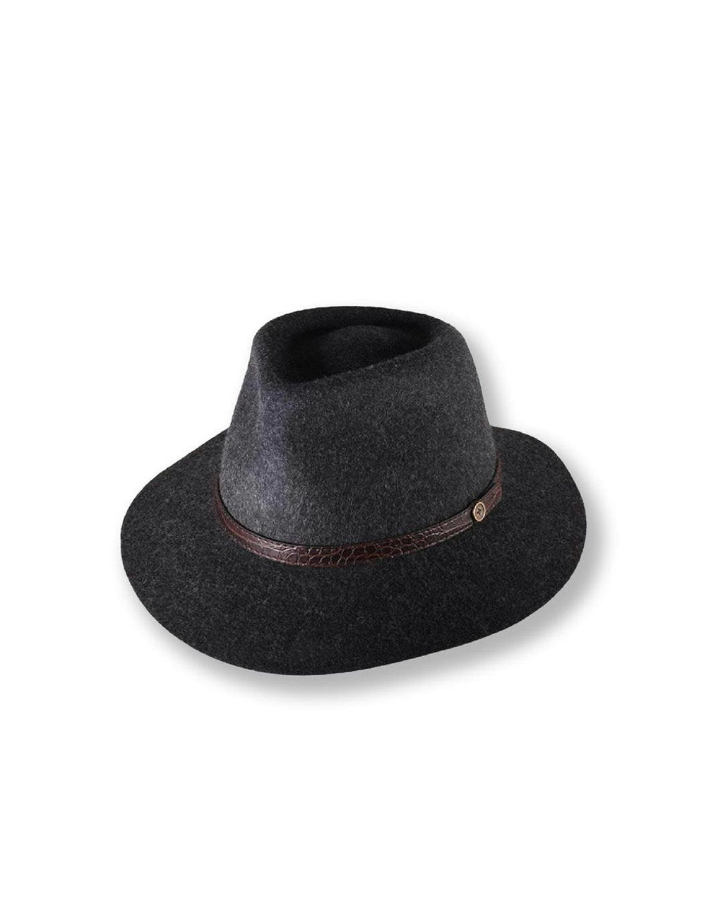 The Crushable Dingo  Felt Hat - Mottle Black