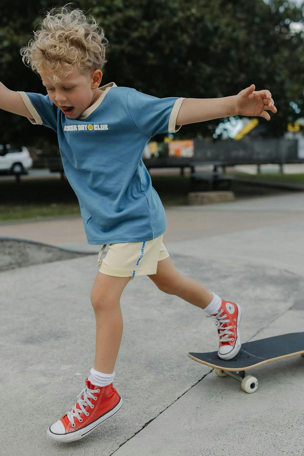 Kids Retro Tee Shirt - Blue