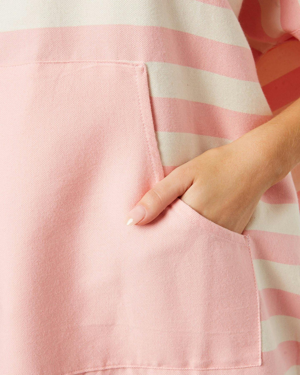 Ocean Pink Stripe Large Poncho