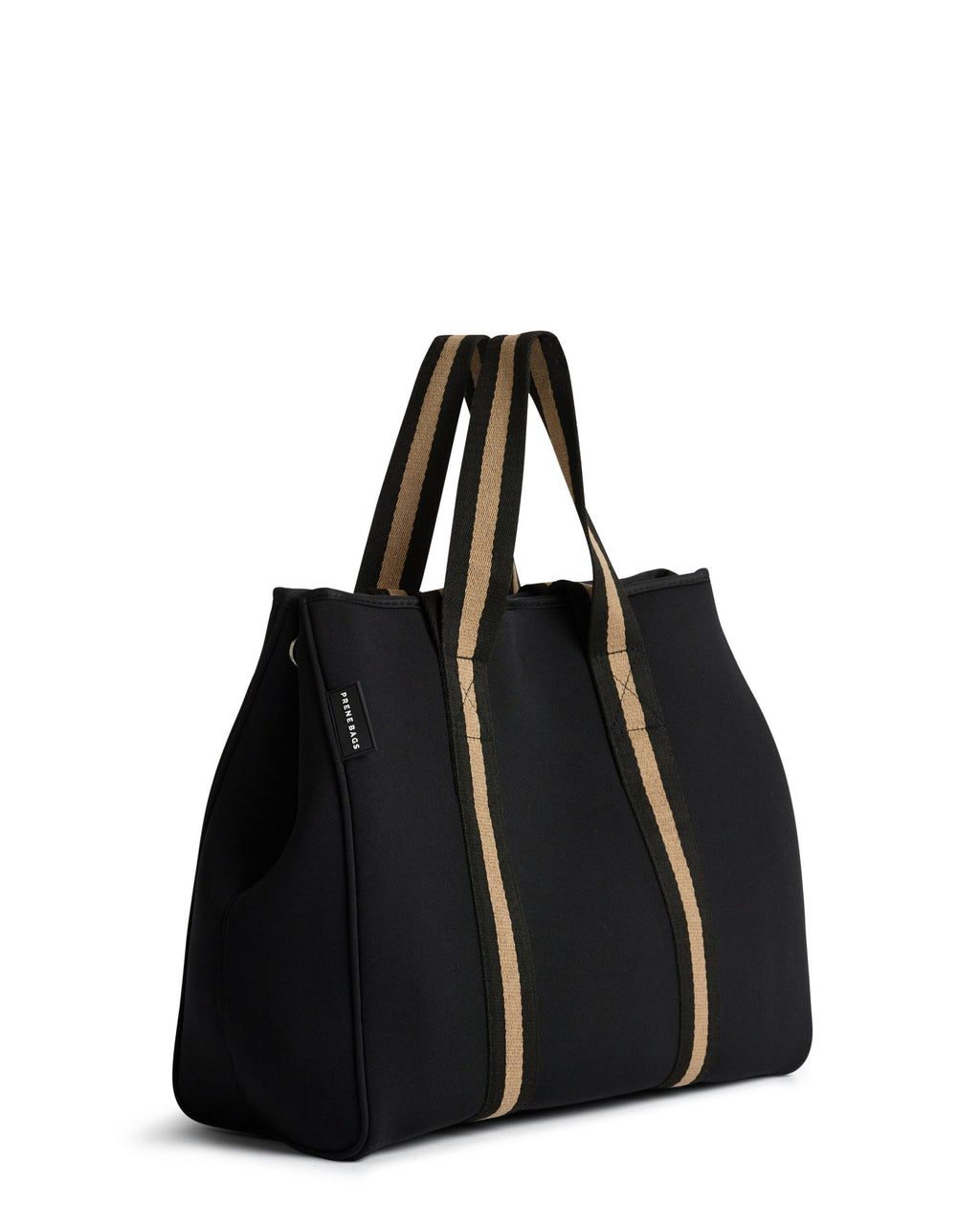 Prene | The Gigi Bag (BLACK/BEIGE) Neoprene Tote Bag