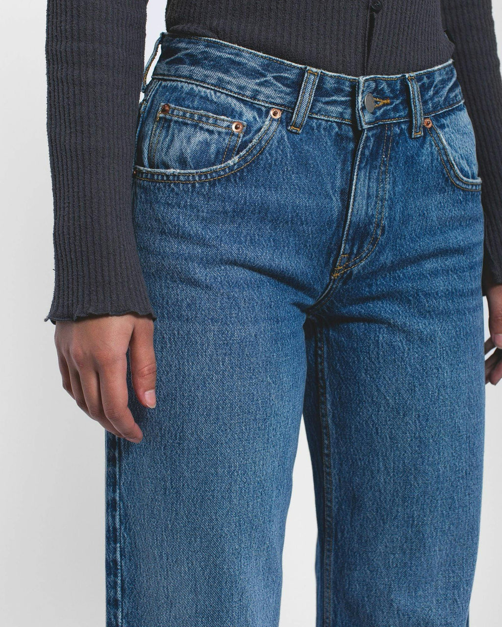 Rhue Low Wide Jeans - Stream Mid Used