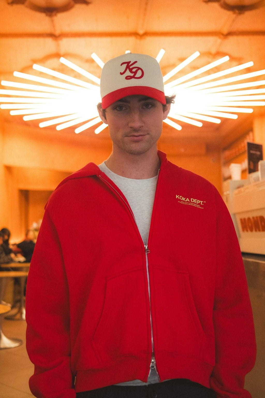 Core Zip Up Hoodie - Tonal Red