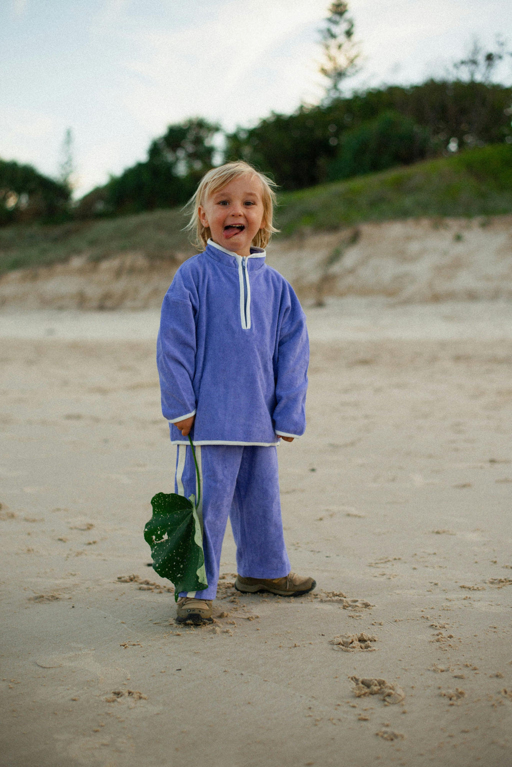 Mini Terry Jumper Zip in Lavender