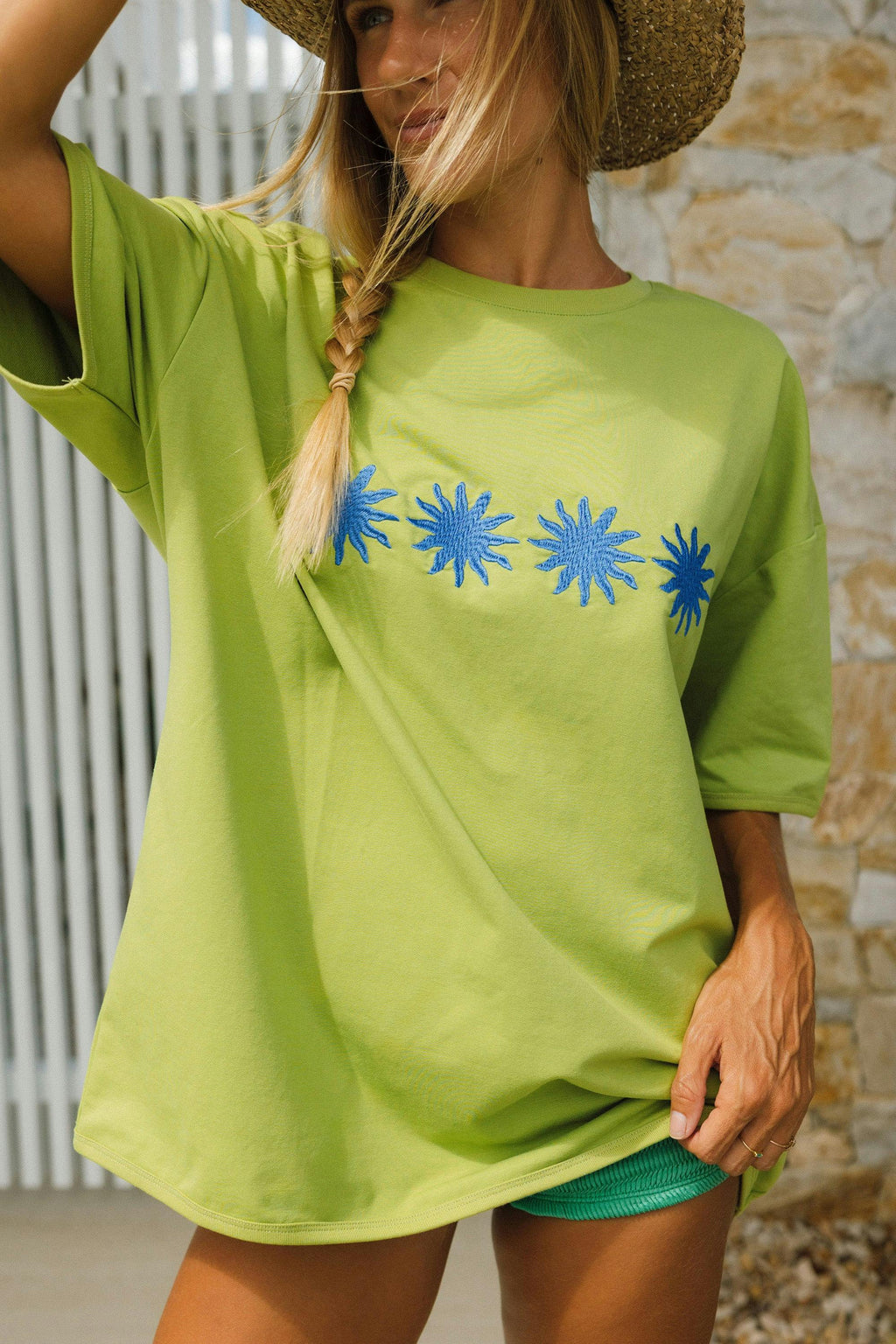 Sunburst Box Tee - Wasabi
