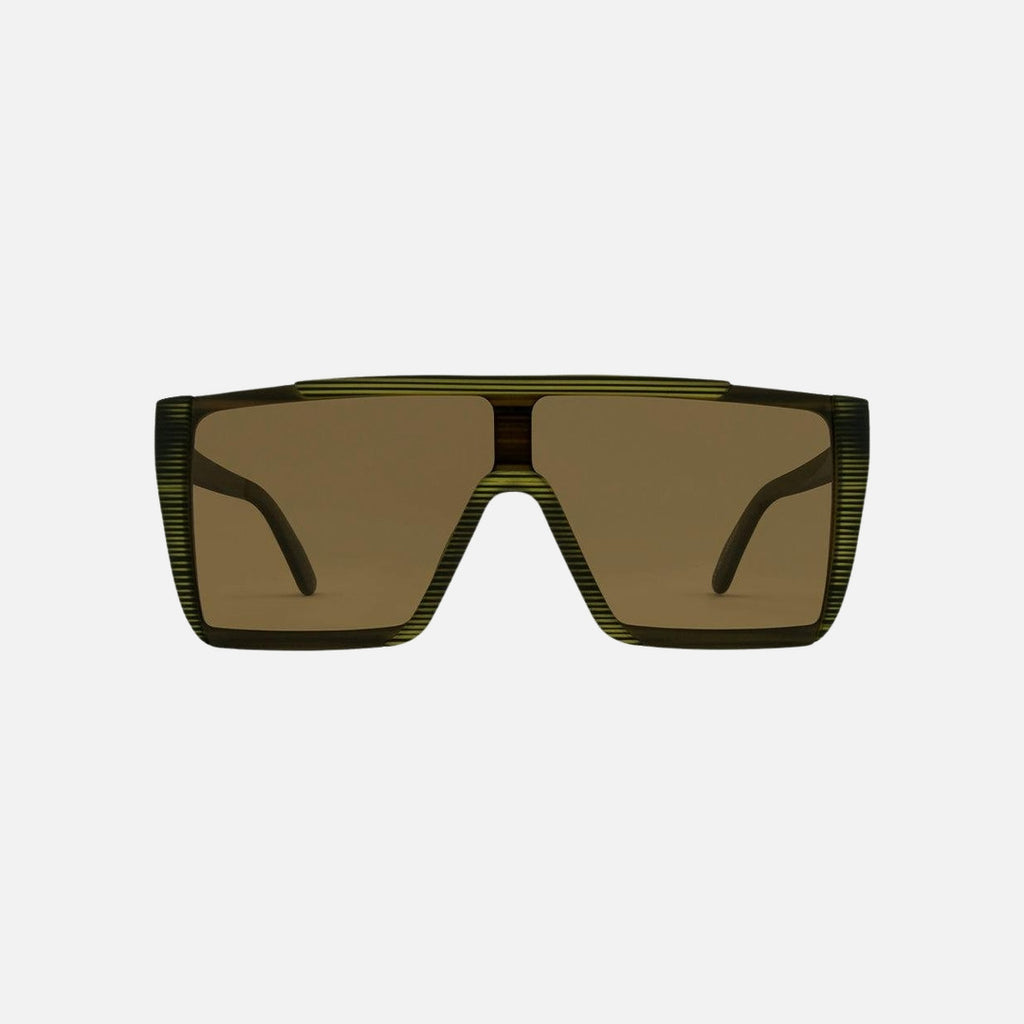 Equinox - Matte Translucent Olive Streak Frame Brown Polarized Lens