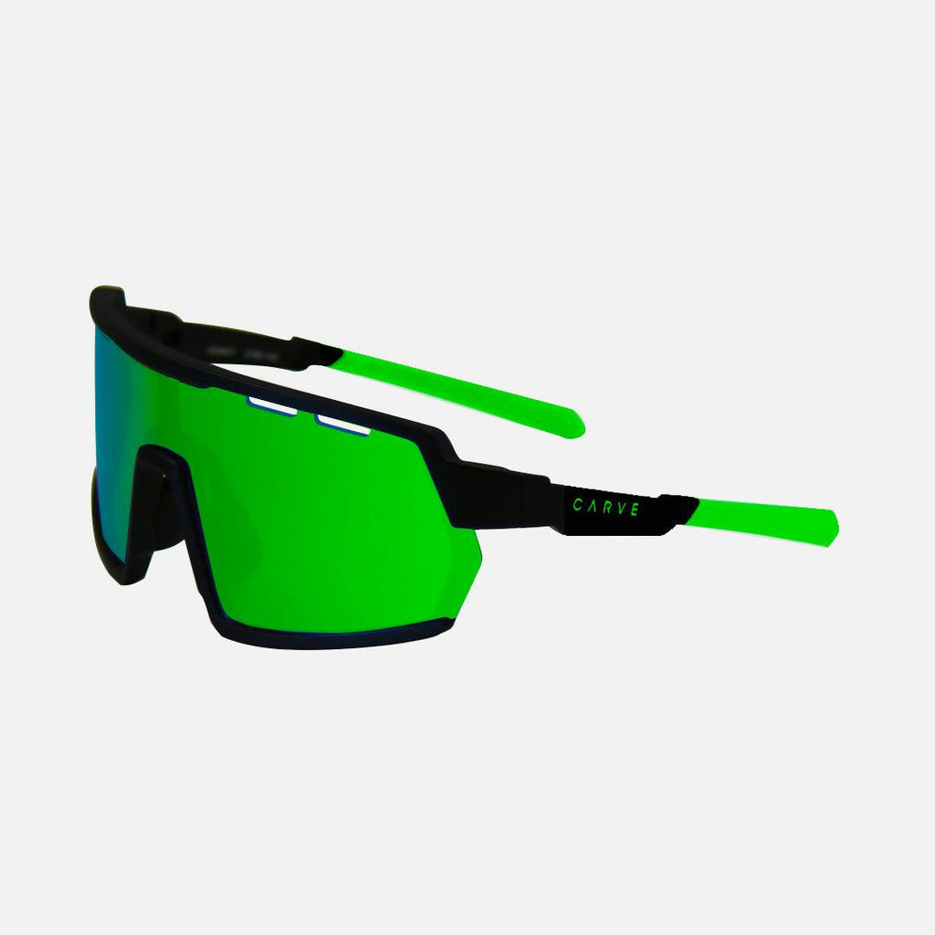 Legacy HD - Matte Black Frame Green Rubber Arm, Rose Lens with Green Iridium plus Venting