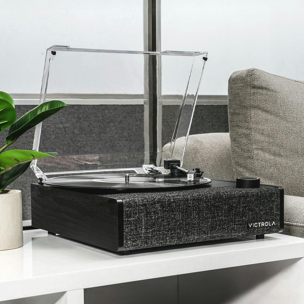 Victrola Eastwood II Turntable - Black + Turntable Stand Bundle - Black