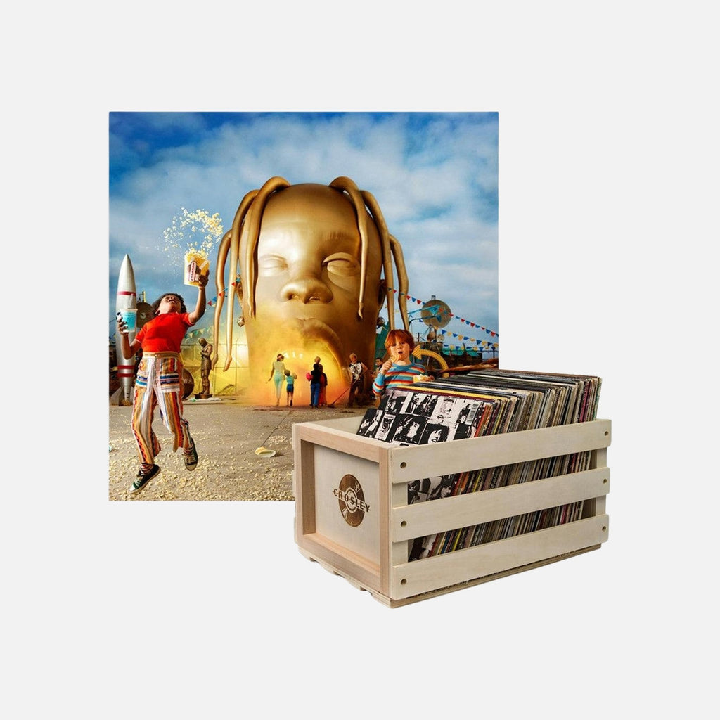 Crosley Record Storage Crate Travis Scott Astroworld Vinyl Album Bundle
