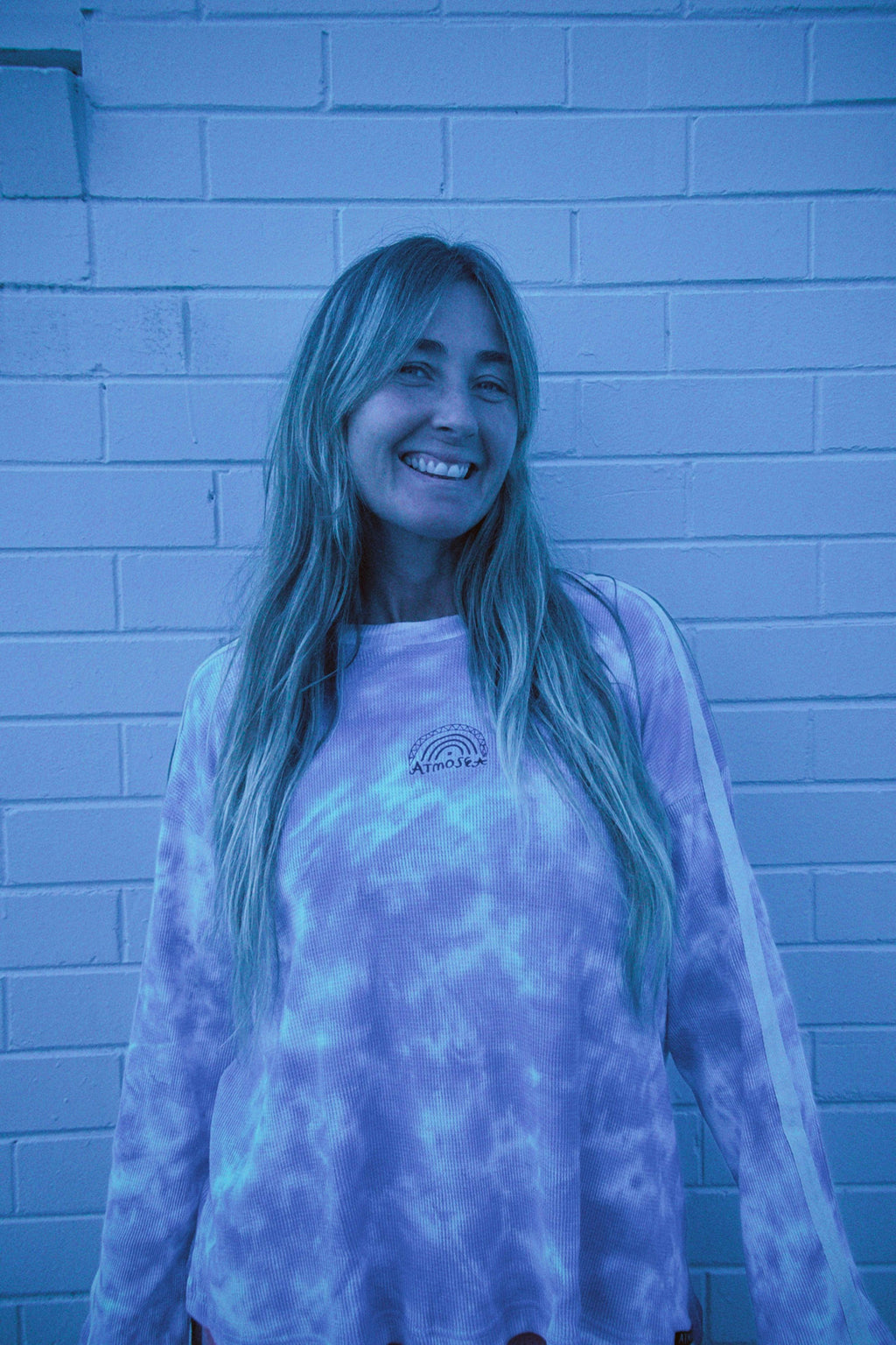 Lounge Long Sleeve Tee in Cloud Tie Dye