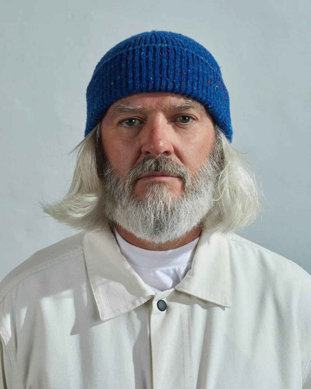 Uskees 4003 Speckled Donegal Wool Beanie in Ultra Blue