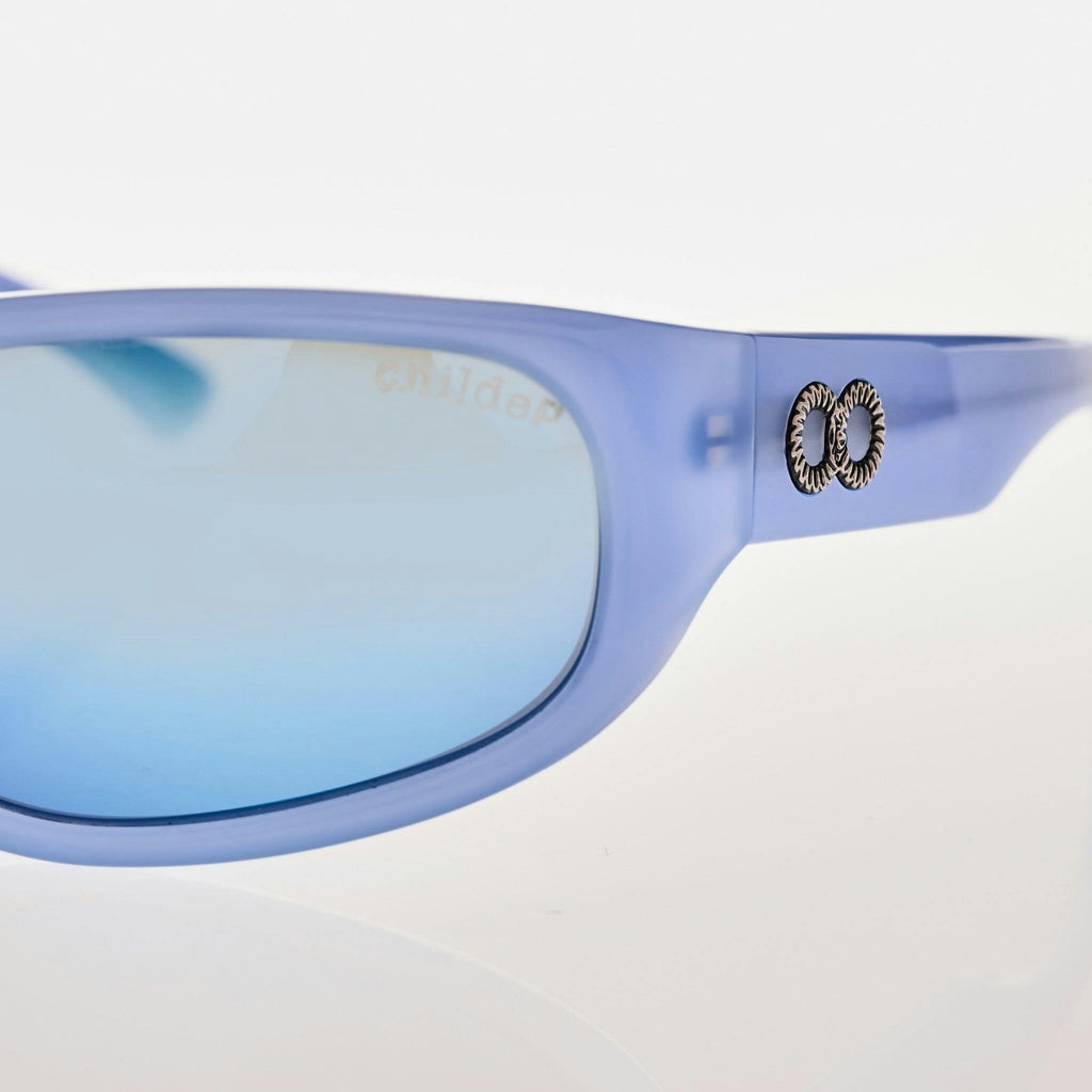 CYLINDER Pearl Sky Blue | Grey Polarised Blue Chrome Mirror Bio Lens