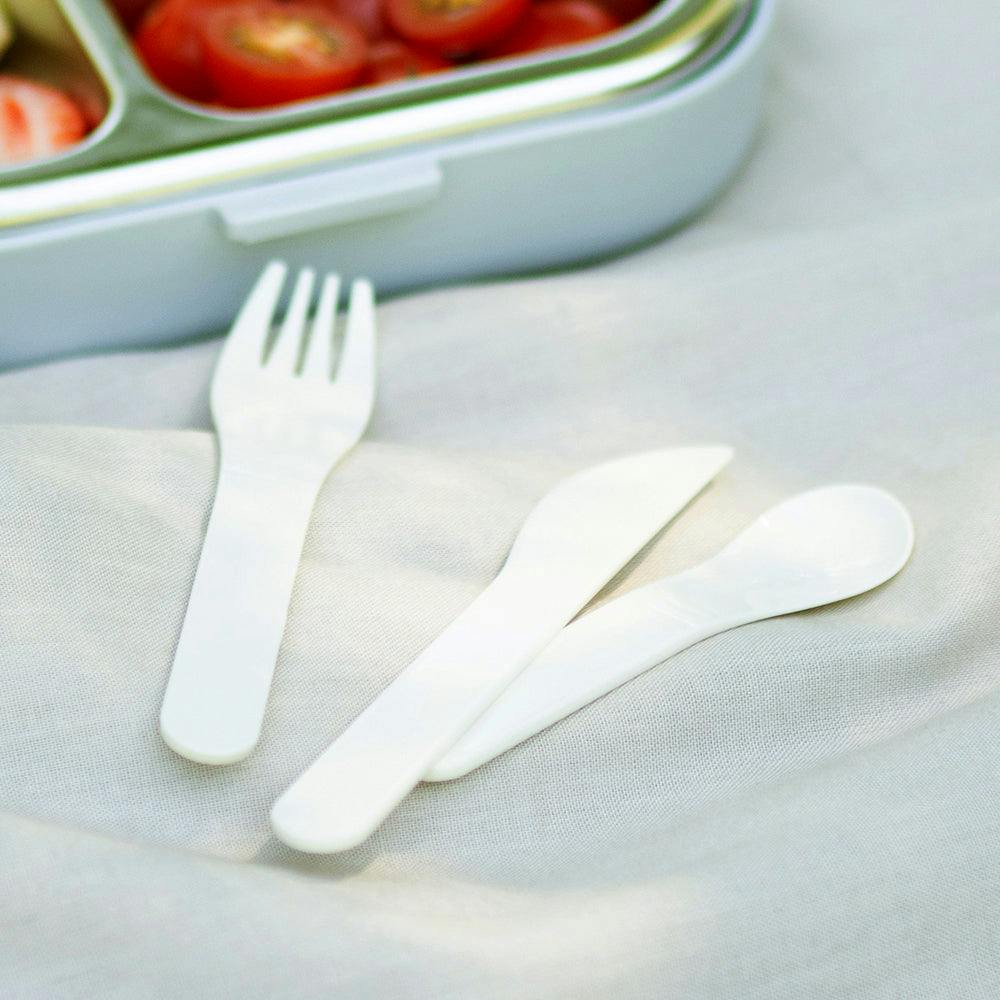 Monbento Mb Pocket Plastic Cutlery Set - Colour Natural
