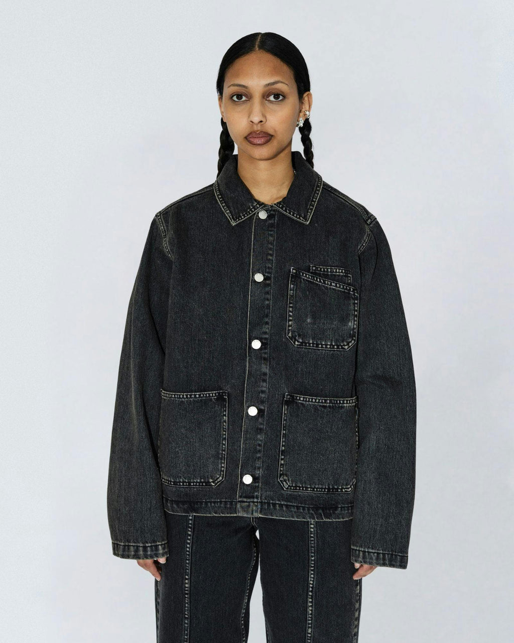 Evon Worker Jacket - Aged Black