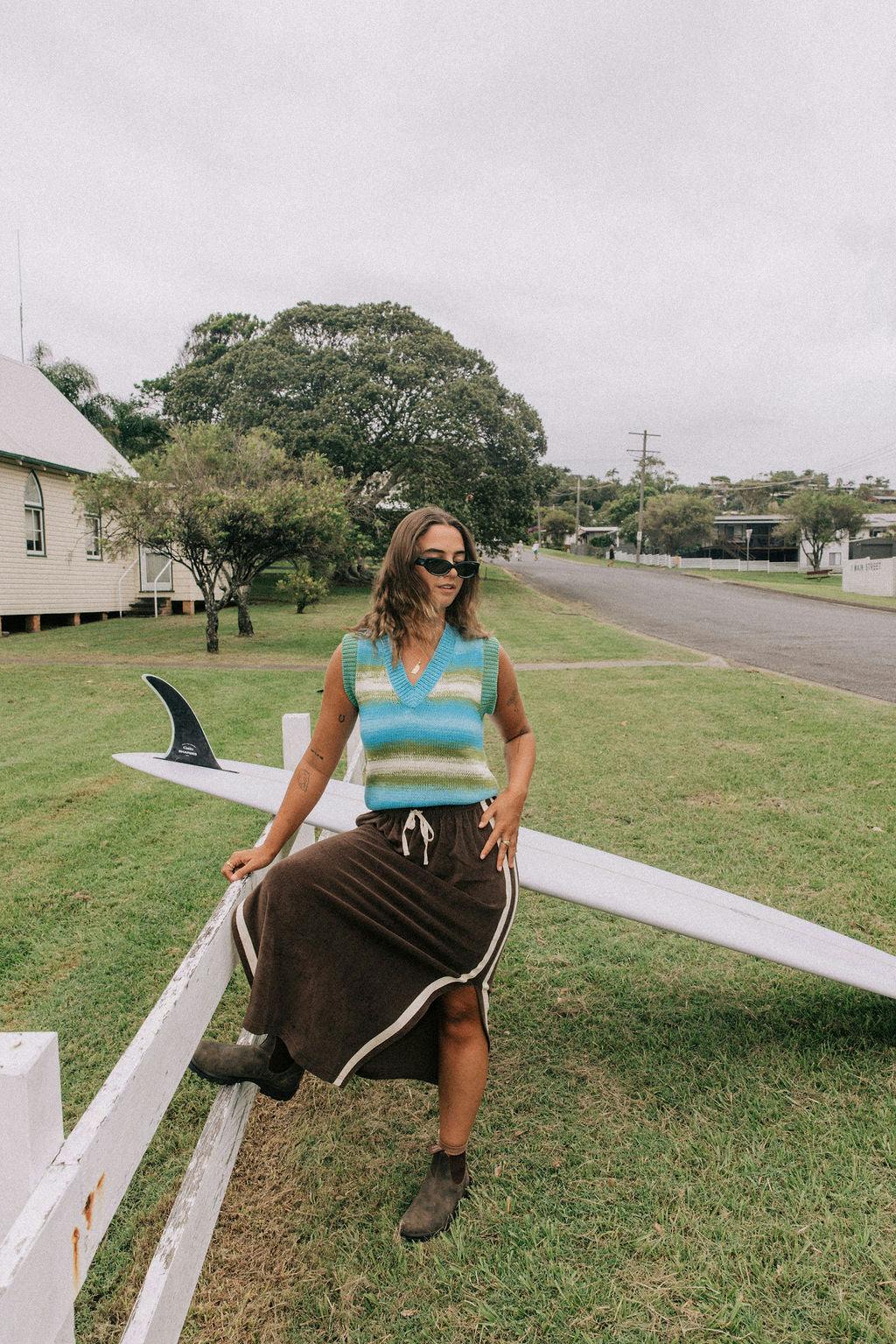 Terry Long Skirt Chocolate