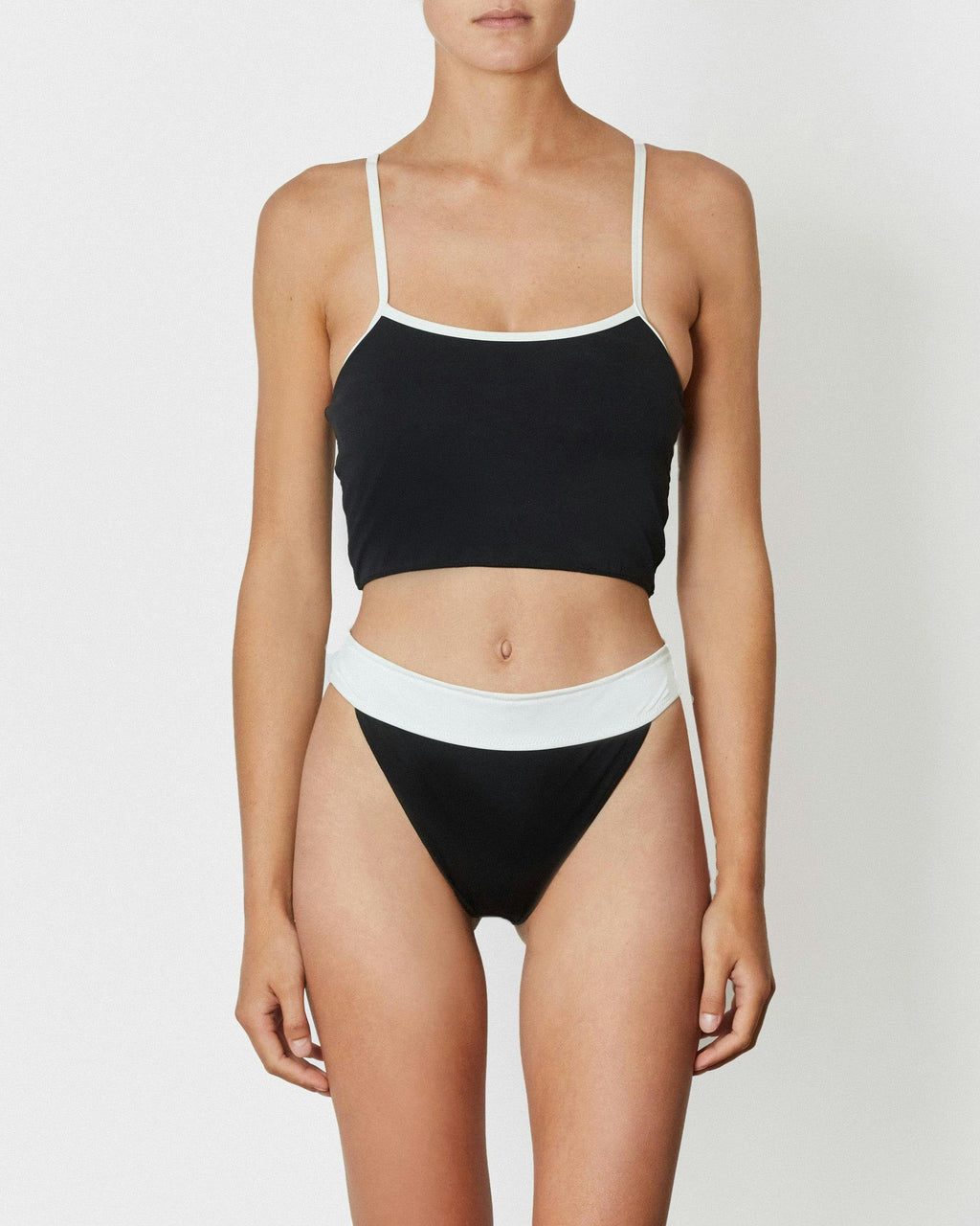 THE CONTOUR BIKINI PANT - BLACK & WHITE