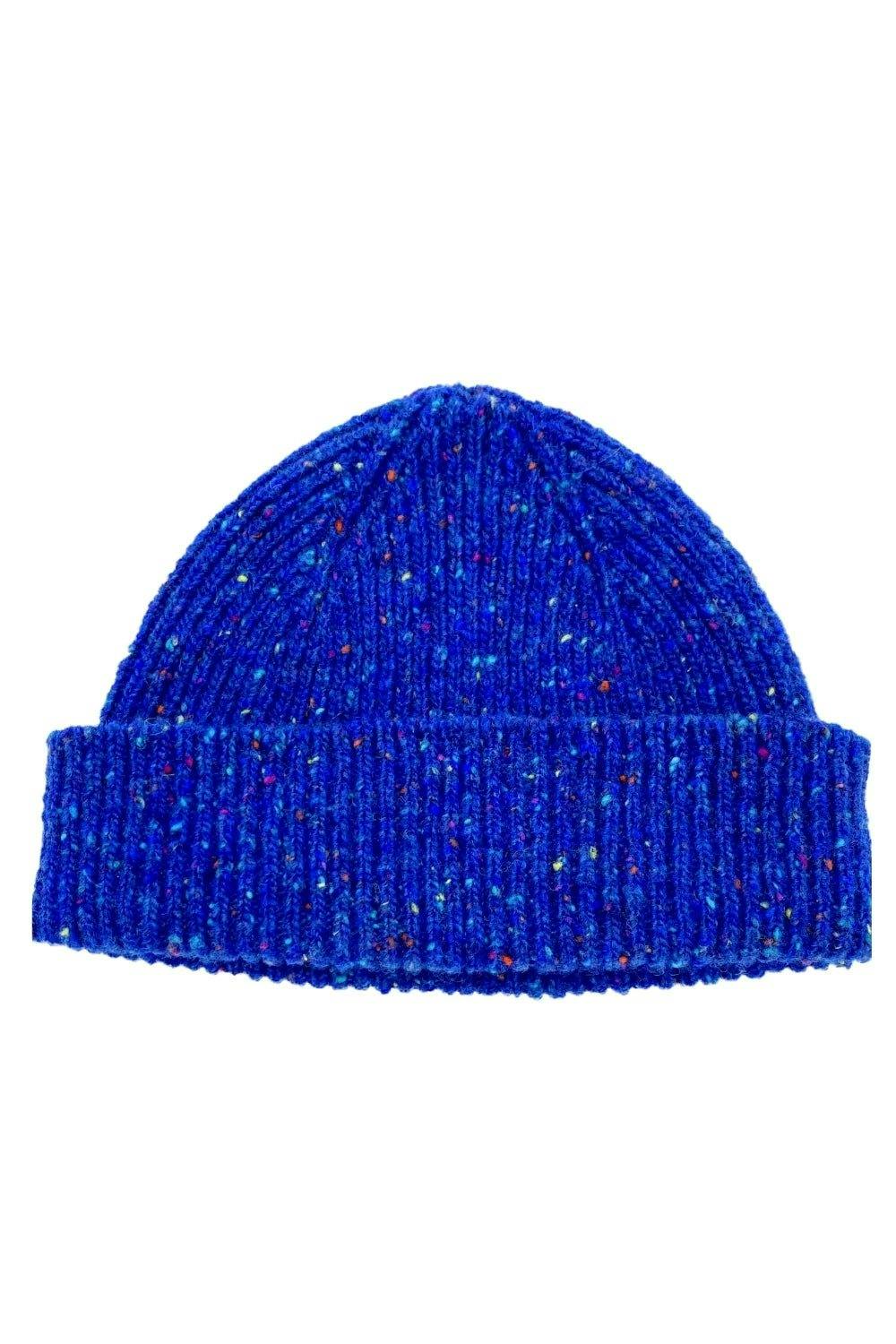 Uskees 4003 Speckled Donegal Wool Beanie in Ultra Blue