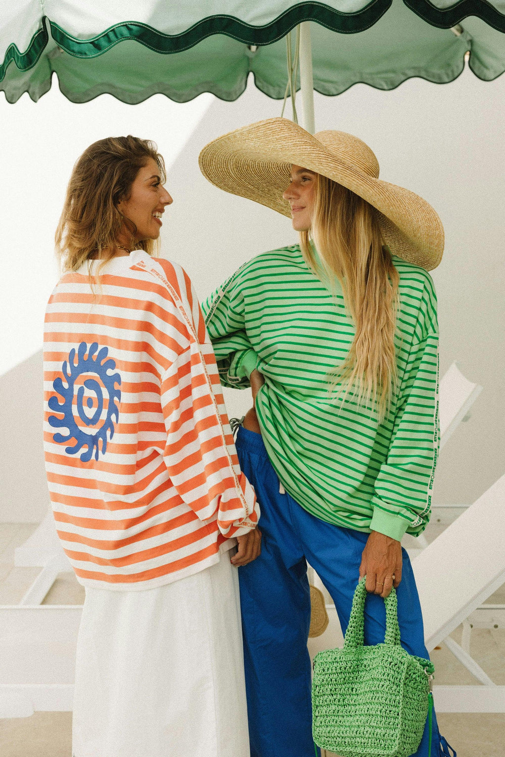 Nautical Long Sleeve Tee - Tangerine