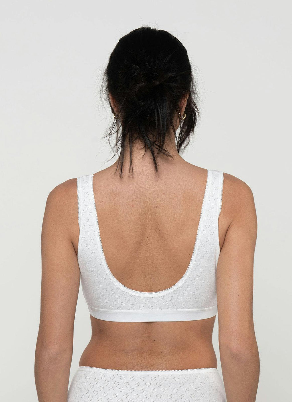 Classic Crop Organic Cotton Bralette - White