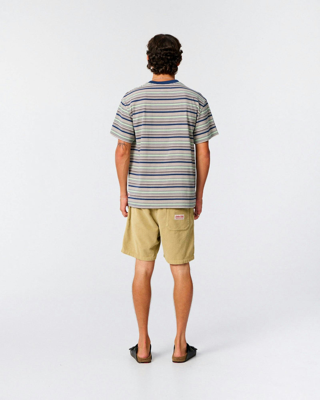 Sun Cured Stripe Tee - Worker Blue