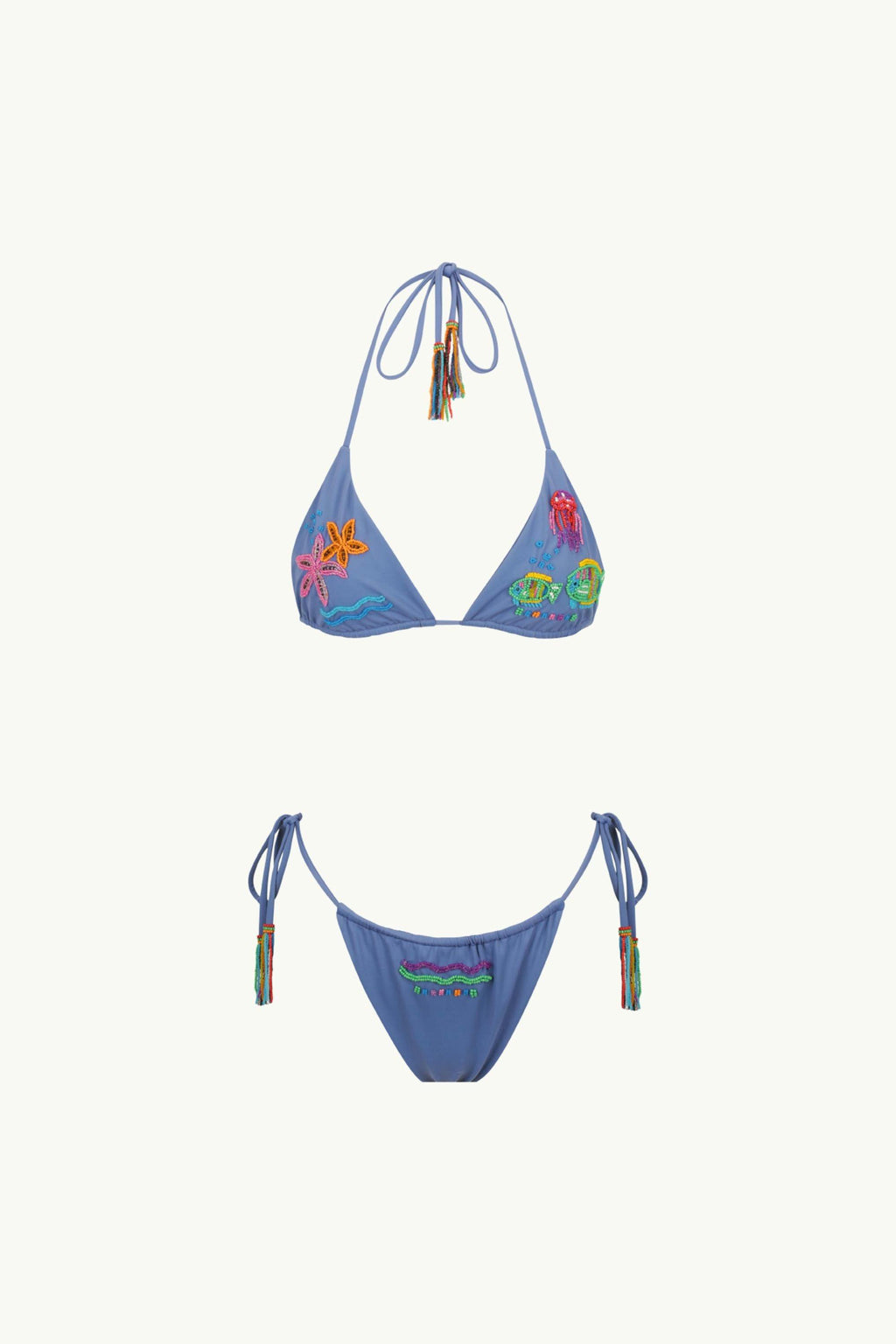 BEADED KINI TOP - CORAL REEF