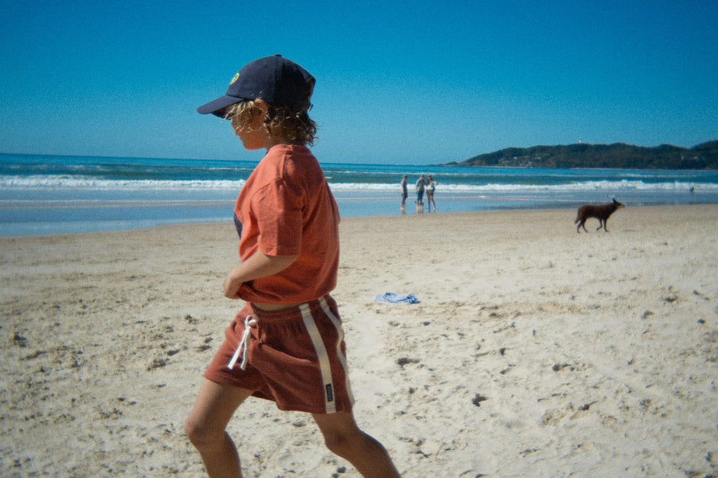 Mini Terry Towelling Shorts in Rust