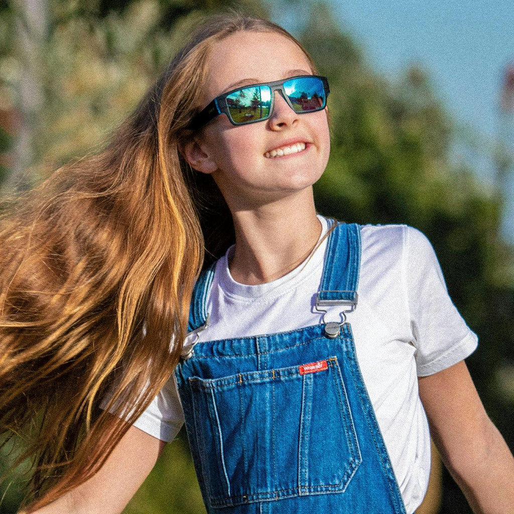 Sublime Junior - Iridium Matt Black / Crystal Blue Frame Sunglasses